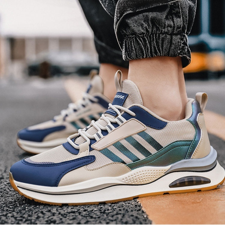 รองเท้าผ้าตาข่ายเสริมส้นผู้ชายรุ่นใหม่ แมคช์ง่าย ระบายอากาศได้ดี