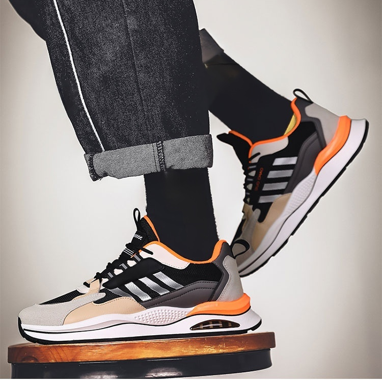 รองเท้าผ้าตาข่ายเสริมส้นผู้ชายรุ่นใหม่ แมคช์ง่าย ระบายอากาศได้ดี