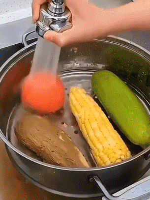 萬向增壓防濺水延伸器水龍頭