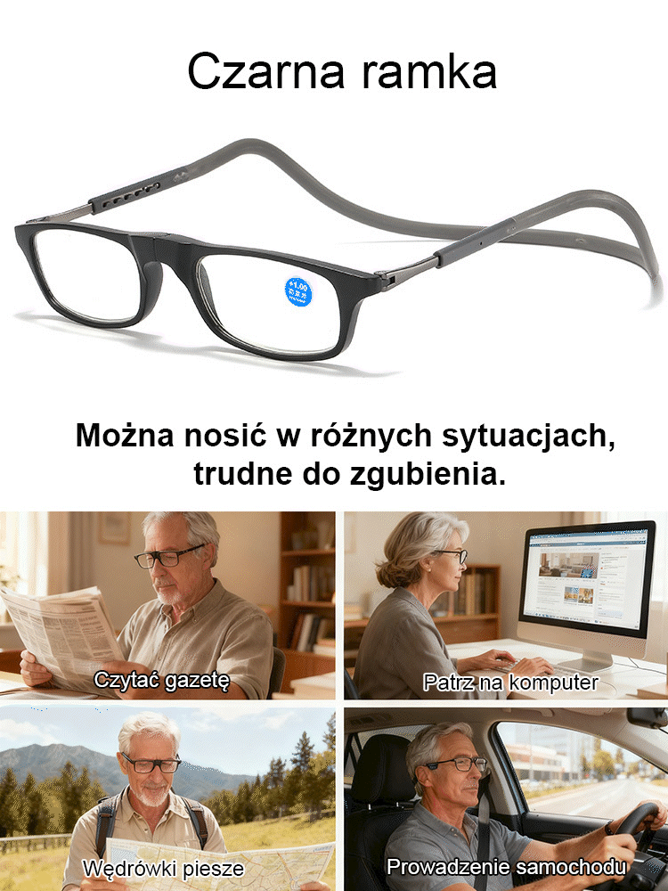 Nie obawiaj się zgubić przenośnych okularów do czytania z magnesem.