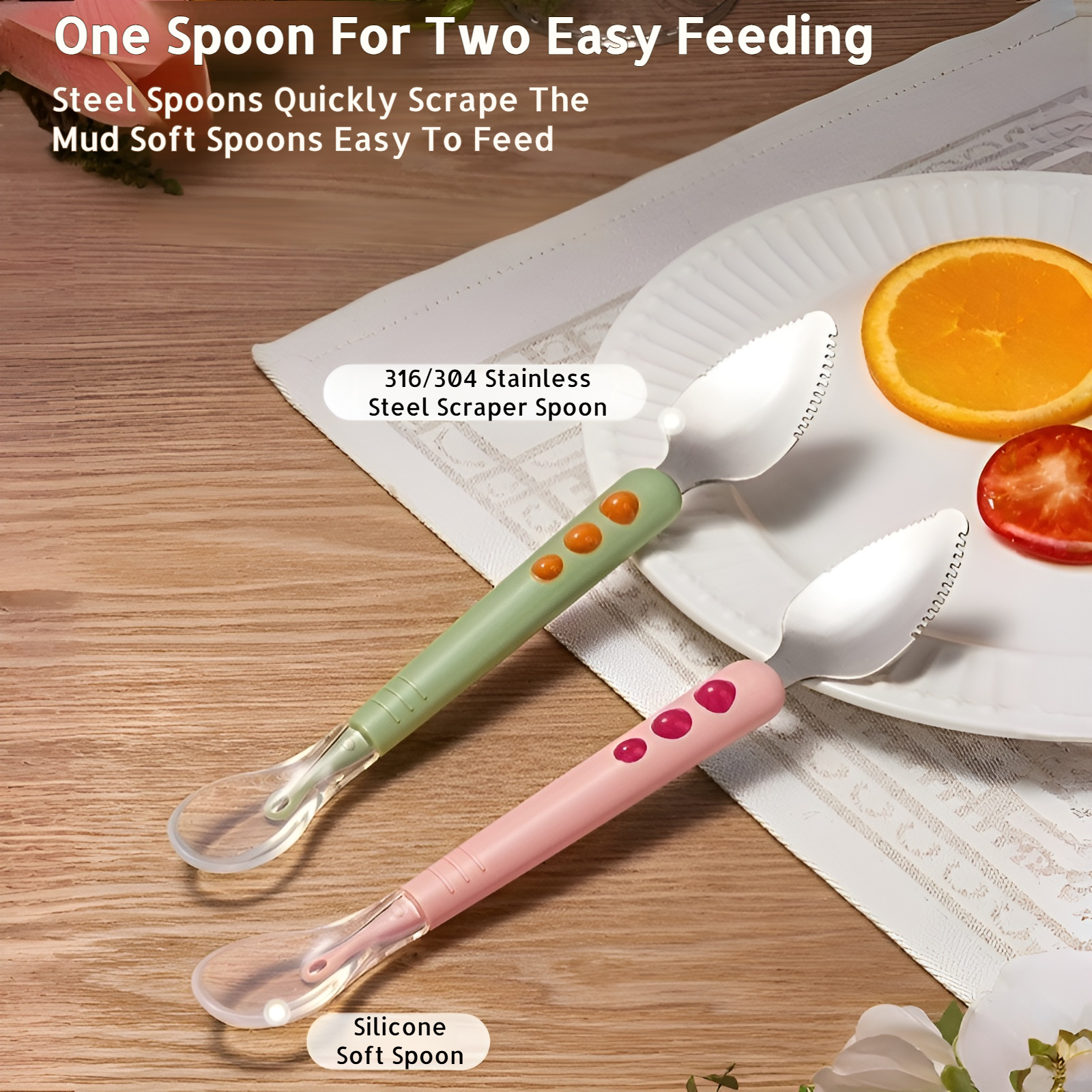 Soft silicone tip for gentle feeding