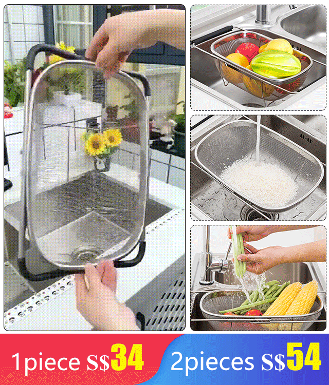 Stainless steel retractable drain basket