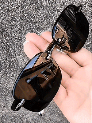 Elegant rimless sunglasses with crystal accents